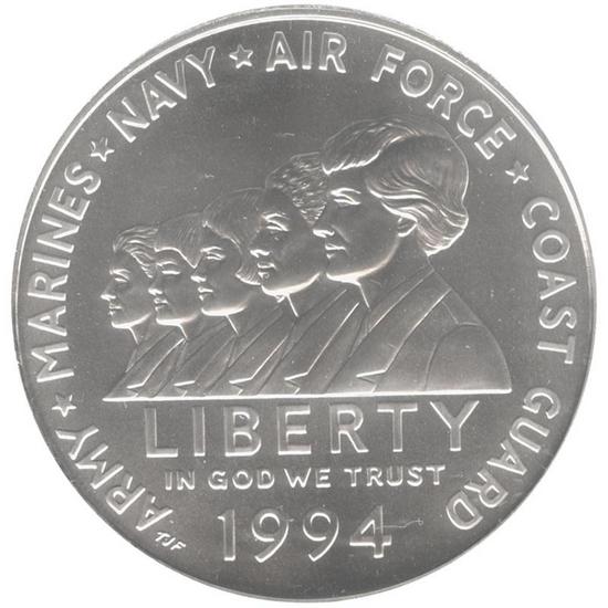 1994 W Women Veterans Silver Dollar BU