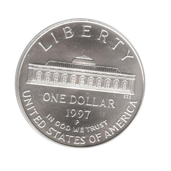 1997 P Botanic Garden Silver Dollar BU Con in OGP