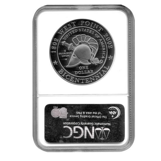 2002 W West Point Bicentennial Silver Dollar PF69 UC NGC Brown Label 2002 W West Point Bicentennial Silver Dollar PF69 UC NGC Brown Label