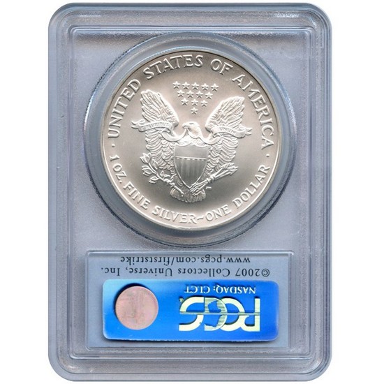 2007 Silver American Eagle MS69 FS PCGS Flag Label