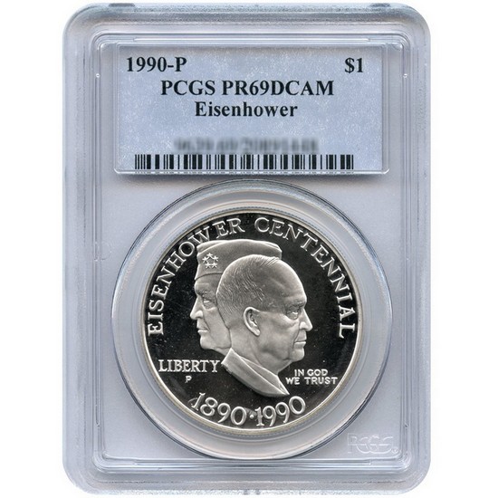 1990 P Eisenhower Silver Dollar PR69 DCAM PCGS