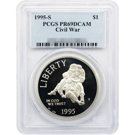 1995 S Civil War Silver Dollar PR69 DCAM PCGS