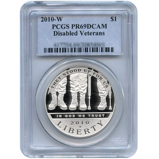 2010 W Disabled Veterans Silver Dollar PR69 DCAM PCGS