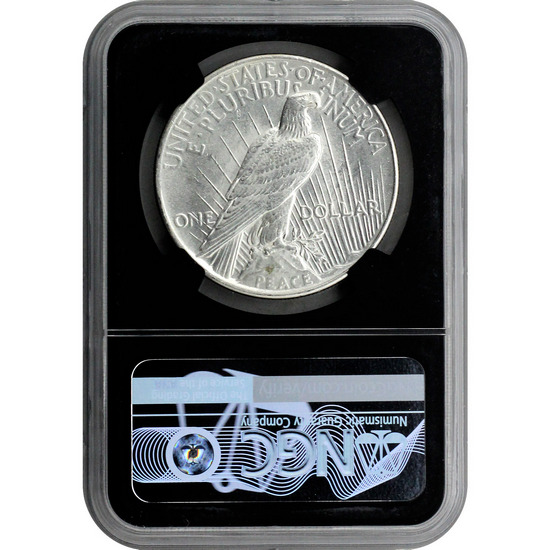 Random Date Peace Silver Dollar Genuine NGC Black Core Genuine Peace Flag Label