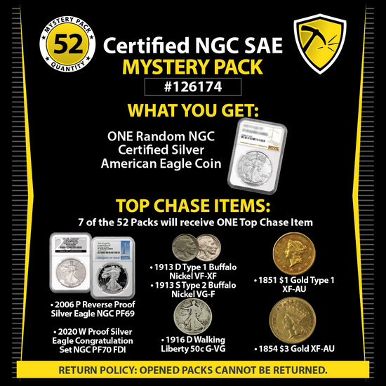 Random NGC Certified SAE Mystery Pack #126174