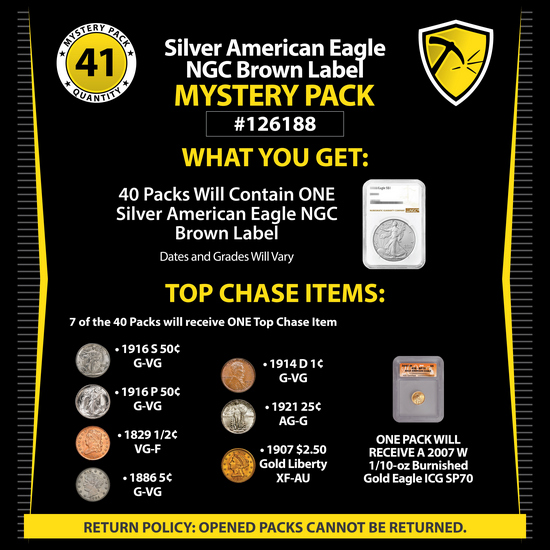Certified SAE NGC Brown Label Mystery Pack #126188