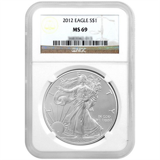 2012 Silver American Eagle MS69 NGC Brown Label