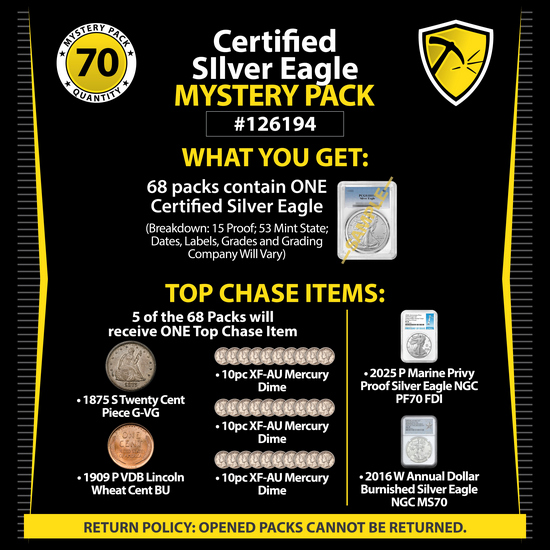 Certified Silver Eagle Mystery Pack #126194