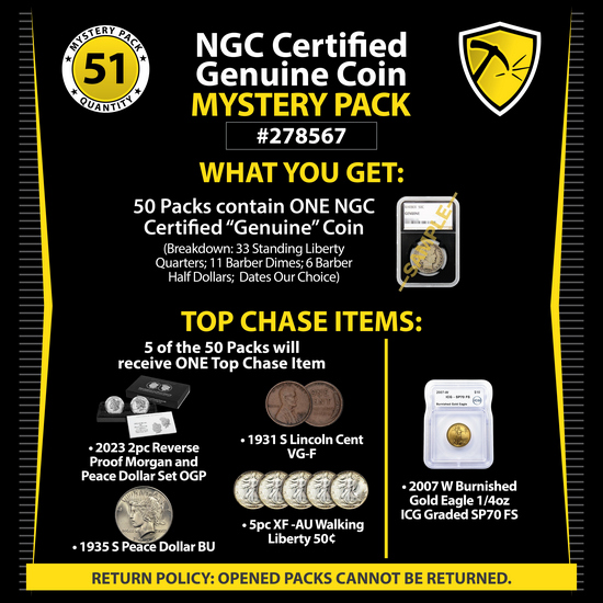 NGC Certified Genuine Coin Mystery Pack #278567