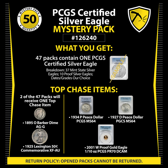PCGS Certified Silver Eagle Mystery Pack #126240