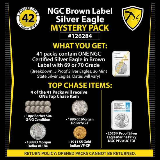 Certified SAE NGC Brown Label Mystery Pack #126284