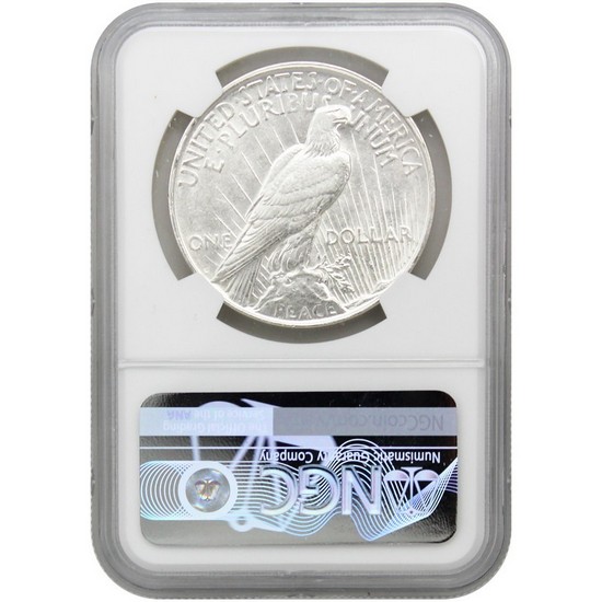 1922 D Peace Dollar NGC Genuine Peace/Flag Label