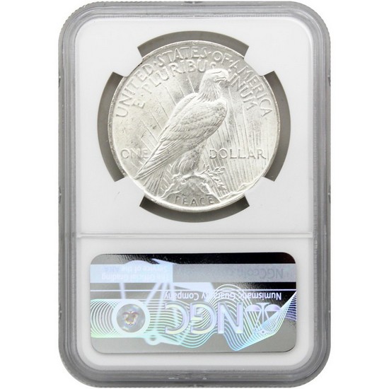 1923 Peace Dollar NGC Genuine Peace/Flag Label