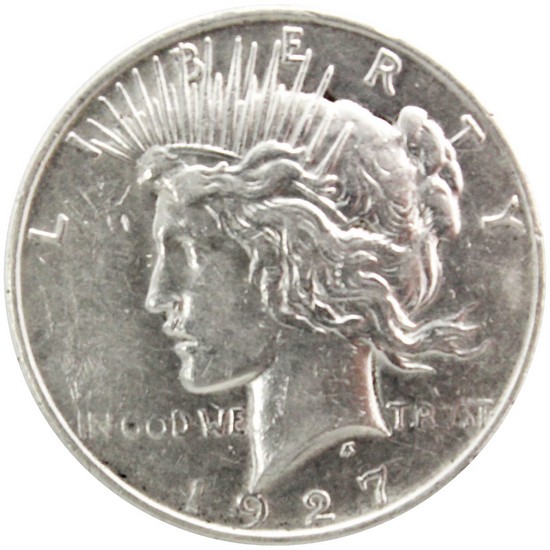 1927-D Peace Dollar Silver Very Good to Extra Fine Condition