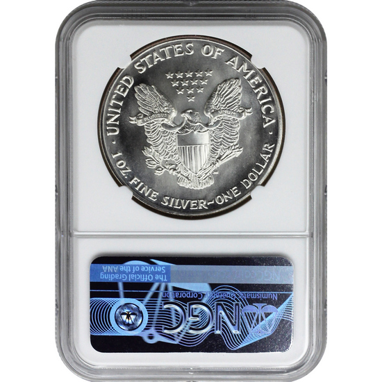 1990 Silver American Eagle MS70 NGC Brown Label