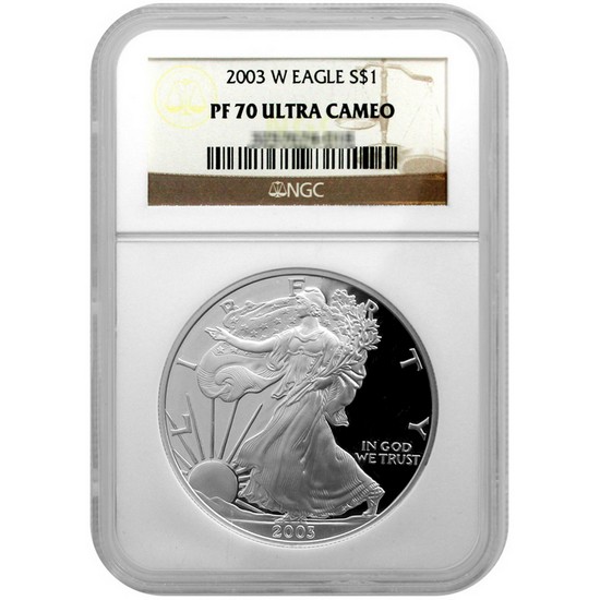2003 W Silver American Eagle PF70 UC NGC Brown Label
