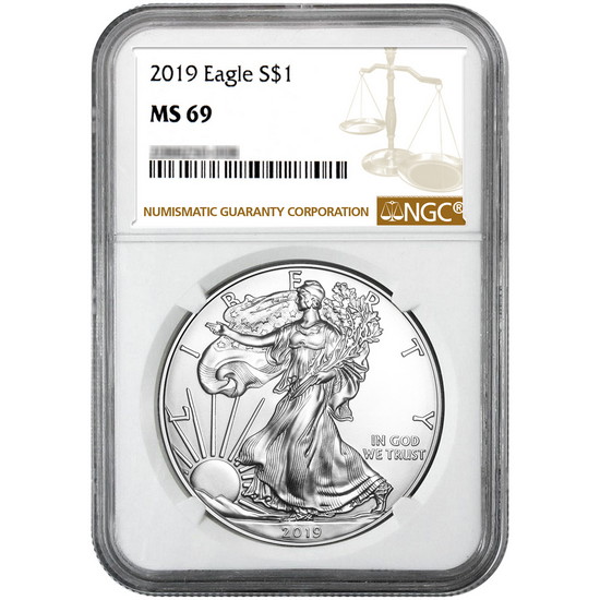 2019 Silver American Eagle MS69 NGC Brown Label