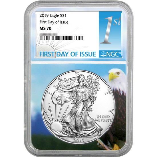 2019 Silver American Eagle MS70 FDI NGC 1st Label Eagle Core