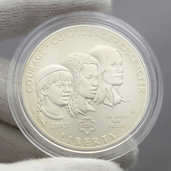 2013 W Girl Scouts Centennial Silver Dollar BU Coin in OGP 2013 W Girl Scouts Centennial Silver Dollar BU Coin in OGP