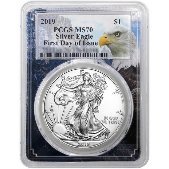 2019 Silver American Eagle MS70 FDI PCGS Eagle Frame