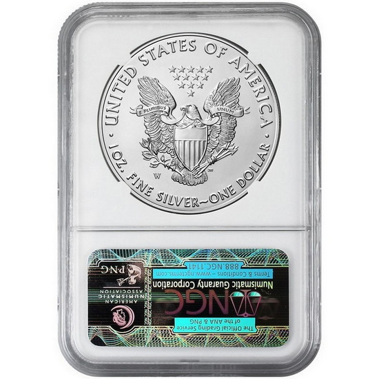 2019 W Burnished Silver American Eagle MS69 NGC Brown Label
