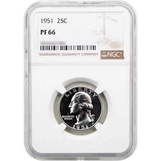 1951 Proof Washington Quarter PF66 NGC Brown Label