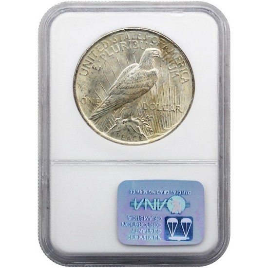1923 Peace Silver Dollar MS64 NGC Binion Collection Label