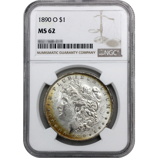 1890 O Morgan Silver Dollar MS62 NGC Brown Label