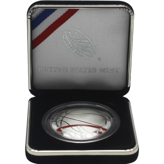 2020 P Basketball Hall of Fame Colorized Silver Dollar PF Coin in OGP