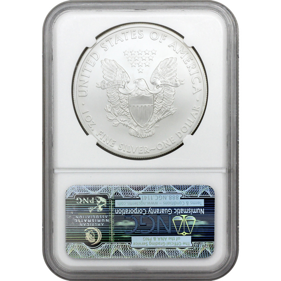 2013 S Silver American Eagle Struck at San Francisco Mint MS70 ER NGC Bridge Label 2013 S Silver American Eagle Struck at San Francisco Mint MS70 ER NGC Bridge Label