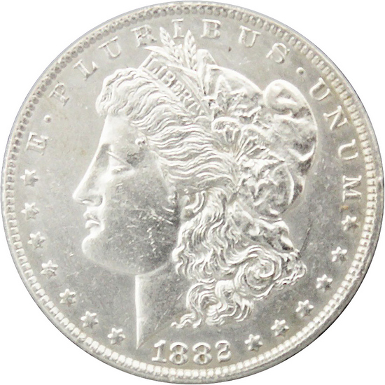 1882 O Over S Morgan Silver Dollar AU/BU Condition