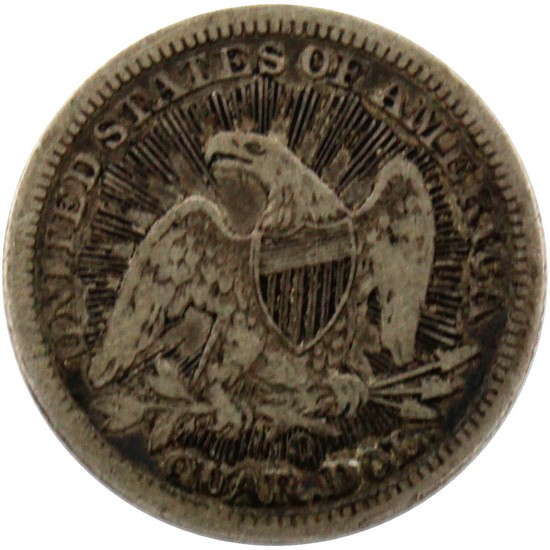 1853-O Liberty Seated Quarter with Arrows & Rays Very-Good to Fine Condition
