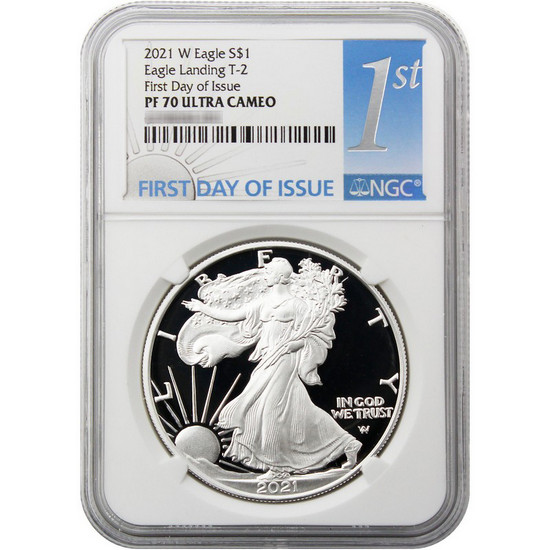 2021 W Type 2 Silver American Eagle Coin PF70 UC FDI NGC 1st Label