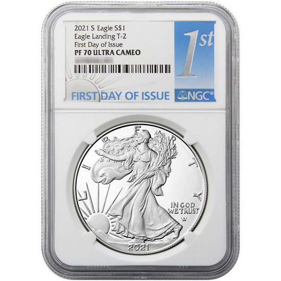 2021 S Type 2 Silver American Eagle Coin PF70 UC FDI NGC 1st Label