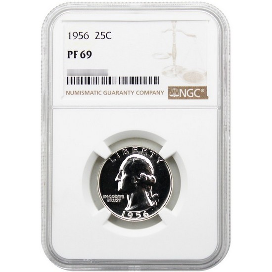 1956 Proof Washington Quarter PF69 NGC Brown Label
