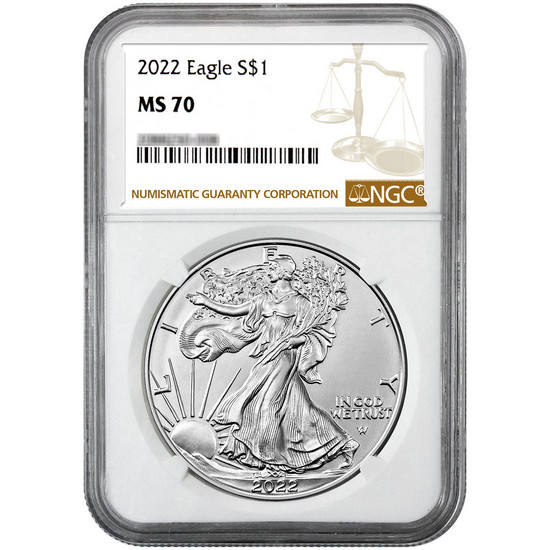 2022 Silver American Eagle MS70 NGC Brown Label