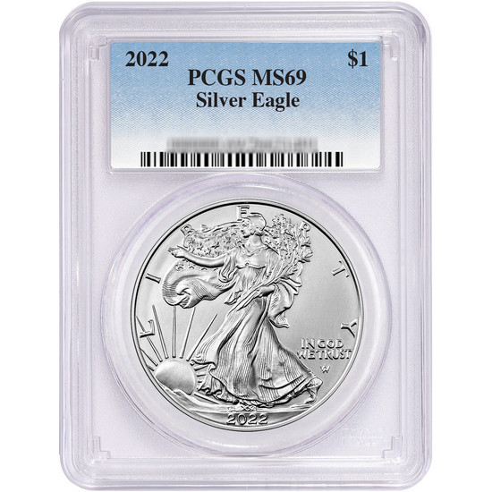 2022 Silver American Eagle MS69 PCGS Blue Label