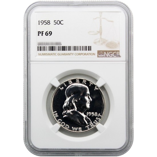 1958 Franklin Silver Half Dollar PF69 NGC