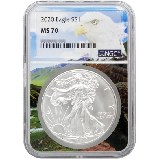 2020 Silver American Eagle MS70 NGC Eagle Core