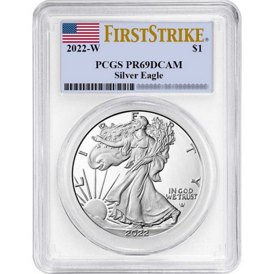 2022 W Silver American Eagle Coin PR69 DCAM FS PCGS Flag Label