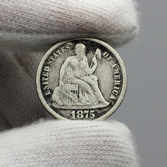 1875 CC Liberty Seated Dime VG/F Condition