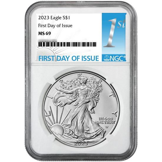 2023 Silver American Eagle MS69 FDI NGC 1st Label