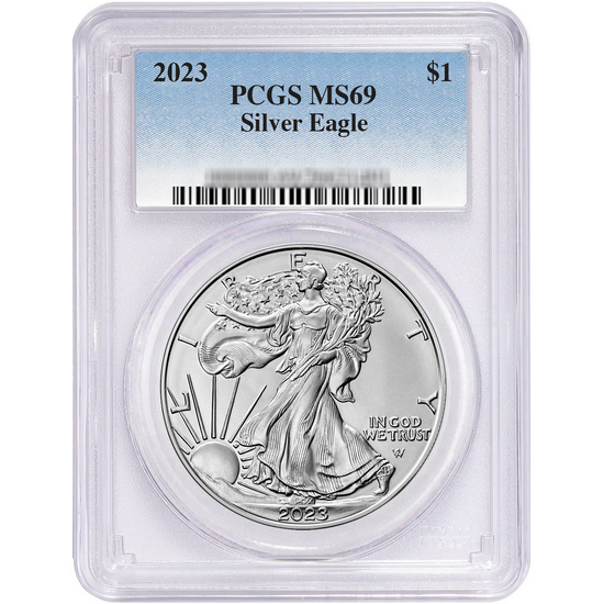 2023 Silver American Eagle MS69 PCGS Blue Label