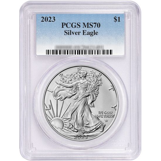 2023 Silver American Eagle MS70 PCGS Blue Label