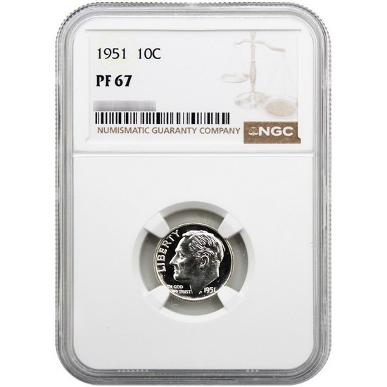 1951 Roosevelt Dime PF67 NGC