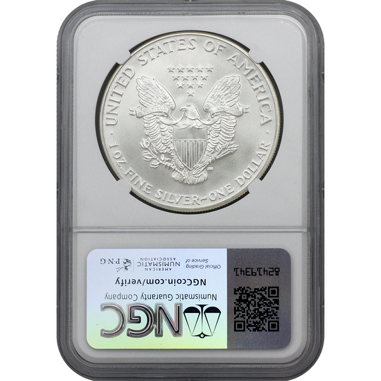 1986 (S) Silver American Eagle MS69 NGC Struck at San Francisco Bridge Label