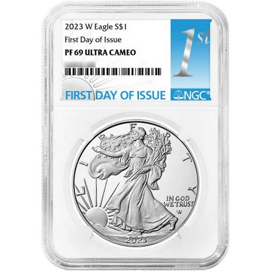 2023 W Silver American Eagle Coin PF69 UC FDI NGC 1st Label