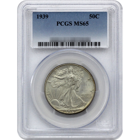 1939 Walking Liberty Half Dollar MS65 PCGS Blue Label