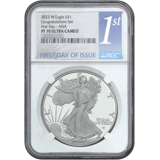 2023 W Congratulations Set SAE Coin PF70 UC FDI NGC ANA 1st Label