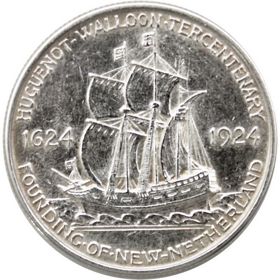 1924 Huguenot-Walloon Commem Tercentenary Half Dollar VF/XF Condition